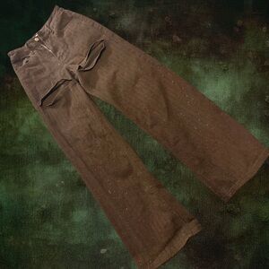 Forever 21 Black Textured Wide-Leg Trousers